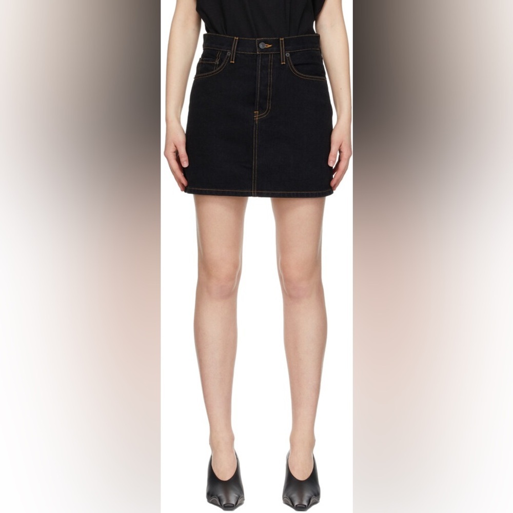 wardrobe.nyc denim mini skirt in black